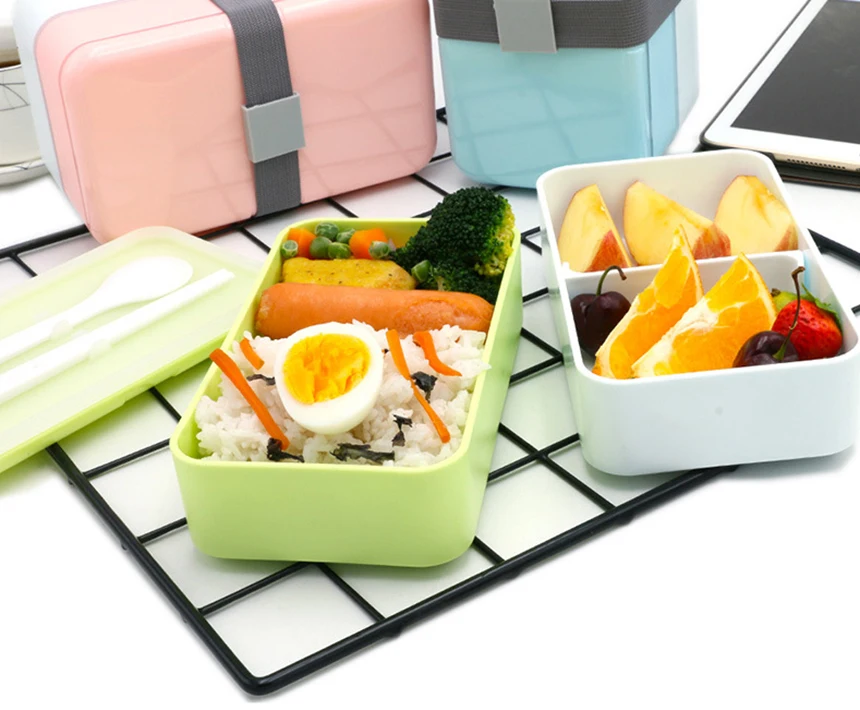 LIYIMENG 1200ml Double Layer Lunch Box Portable LunchBox For Kids Picnic Office Workers School Dinnerware Lunchbox BPA Free312