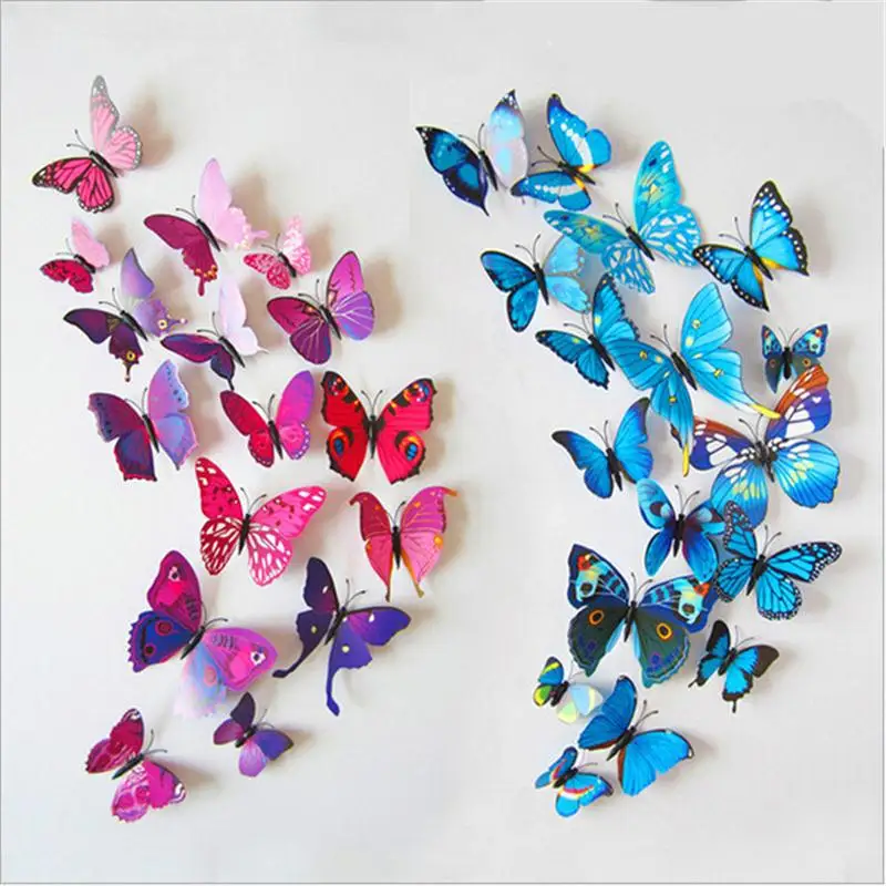 Newest Vinyl 3D Removable Beautiful Butterflies DIY Wall Sticker For