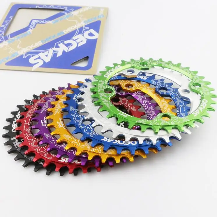 Deckas круглый узкий широкий Chainring MTB горный велосипед велосипедный спорт 104BCD 32 т 34 36 38 шатуны зуб части пластины 104 BCD