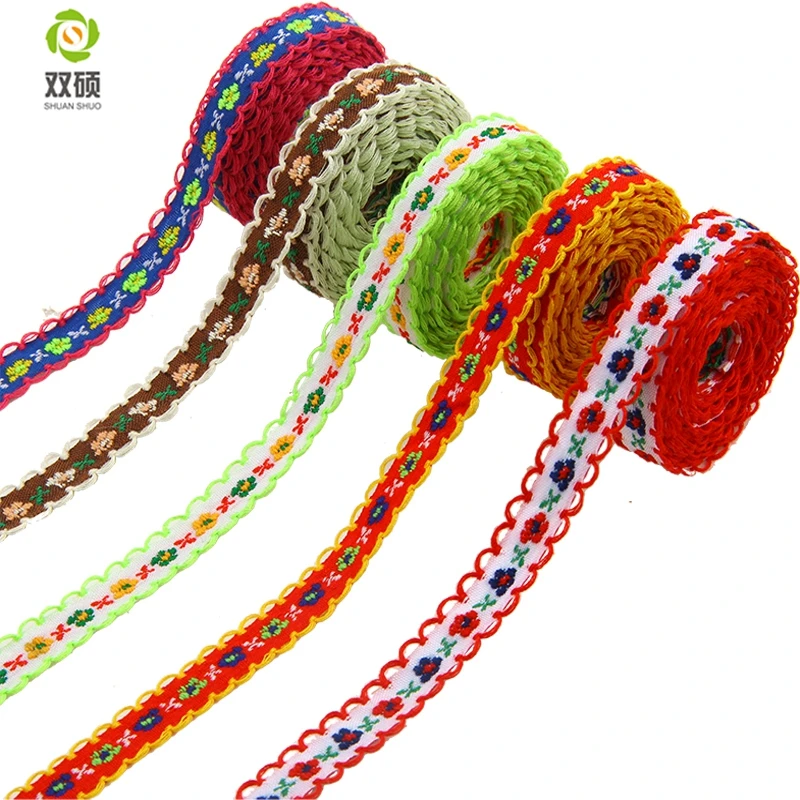 

ShuanShuo 10mm Single Face Grosgrain&Satin Embroidered Lace Ribbon Wrapping Decoration,Hair Accessories DIY Gifts 5yard/lot