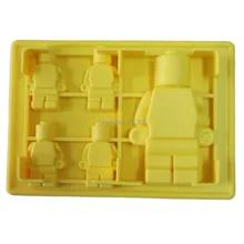 5x робот силиконовая форма для льда цвет желтый DIY емкости для мороженого лоток для мороженого инструменты шоколадная форма для торта силиконовая форма