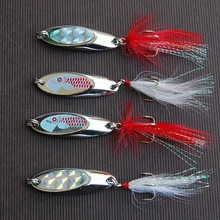 10 шт. рыболовная блесна, наживка тройной перо крючок Спиннер проволочная наживка Красное Перо 25 г