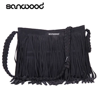 

Hot New Women's Fashion Fringe Tassel Shoulder Messenger Cross Body Satchel Bag Handbag