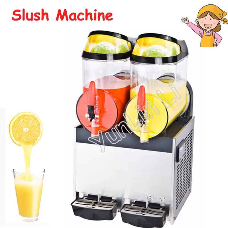10L-Double-Tank-Slush-Machine-Beverage-Equipment-Stainless-Steel-Snow ...