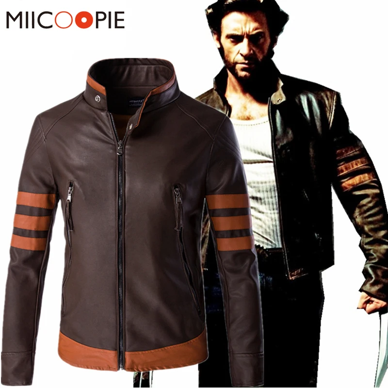 Autumn Winter Brand Leather Jacket Men X Men Wolverines James Logan Howlett PU Motorcycle Suede Jacket Male Windbreaker _ - AliExpress Mobile