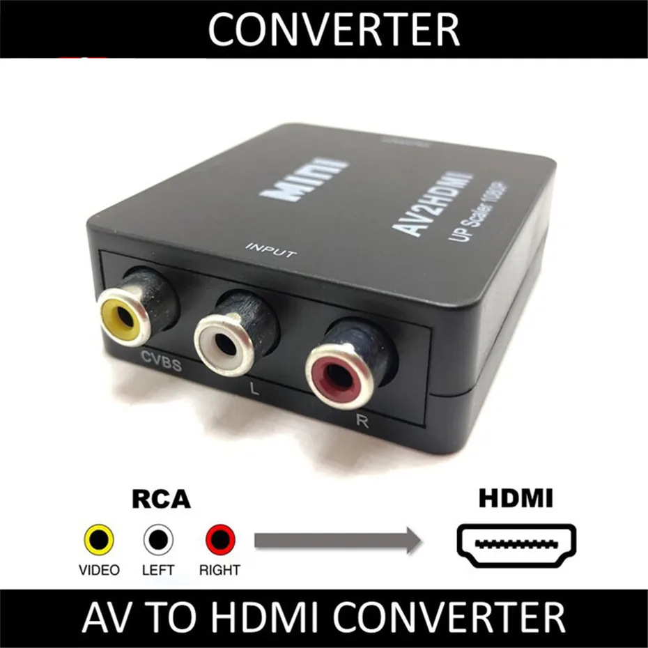 Basix AV к преобразователь видеосигнала HDMI коробка AV2HDMI RCA AV HDMI cvbs к HDMI адаптер для HD ТВ PS3 PS4 ПК DVD Xbox проектор