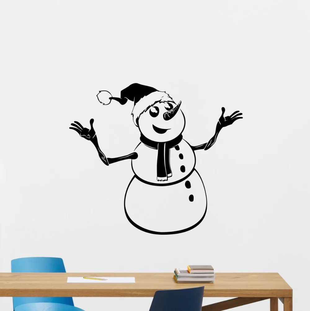 

Snowman New Year Gift Wall Sticker Christmas Room Decoration Vinyl Art Removable Poster Mural Design Decals Stickers LX217