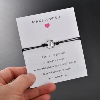 

Silver Color Mountain Charms Adjustable Bracelets For Women Men Kids Minimalist Wax String Yoga Bracelet Wristband Jewelry Gift