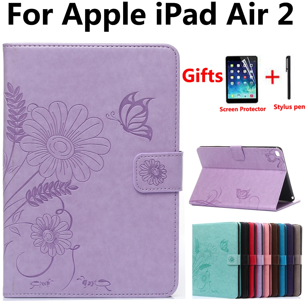 Защитный чехол для планшета Apple iPad Air 2 Air2 9 7 A1566 3D цветок искусственная кожа мягкая