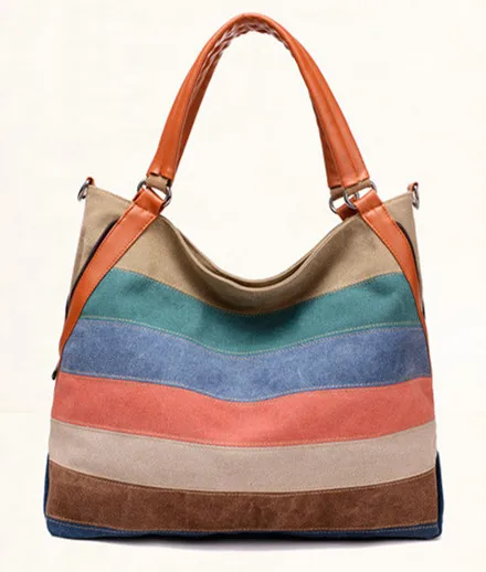 

Naivety 2017 New Women Shoulder Bag Summer Women Famous Brands Bags Canvas Fringe Handbag Hit Color Shoulder Bag Lady Stripped