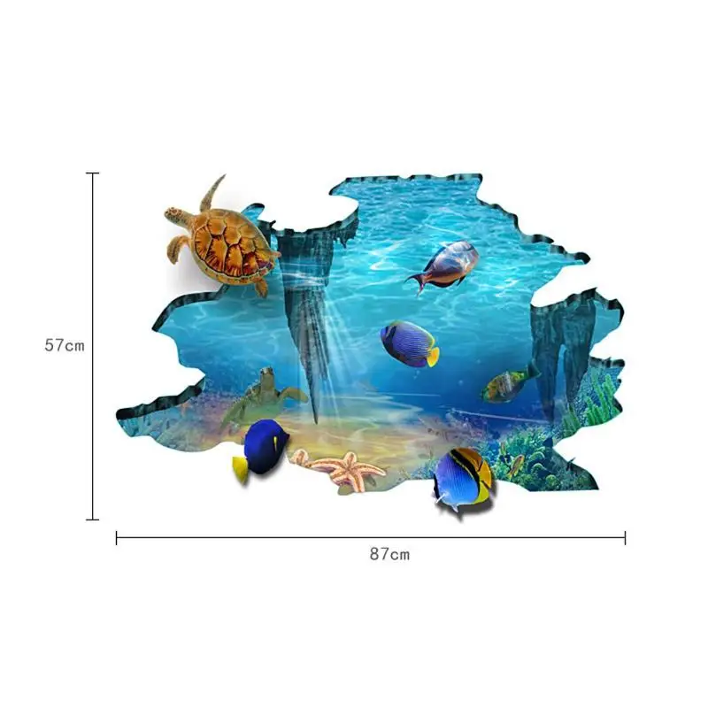 Новые 3D водонепроницаемые самоклеющиеся настенные наклейки «сделай сам» легко удаляемые плитки напольные наклейки пейзаж земли океана Печать стикер на стену