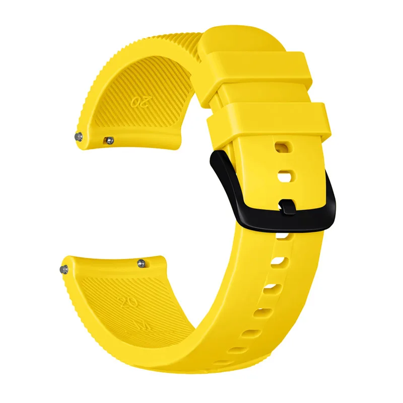 20 мм общие Мягкие силиконовые часы ремешок для samsung gear S2/huawei часы/Huami Amazfit Bip Смарт часы браслет ремешок - Цвет ремешка: yellow