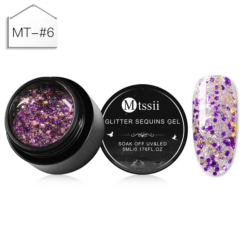 Mtssii блеск для губ Хамелеон Гель-лак UV Soak Off Nail Art Лак Стойкий цвет покрытие живопись гель 5 мл гель для ногтей с блестками лак - Цвет: K5143