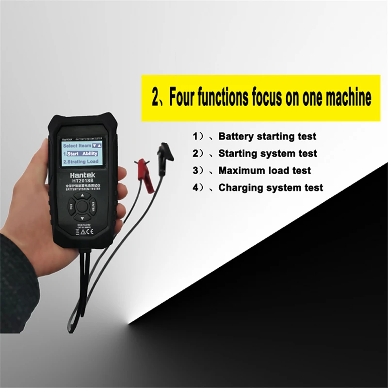 Hantek Automotive Car Battery System Tester HT2018B Digital LCD Battery Capacity Charging Analyzer 6V/12V/24V