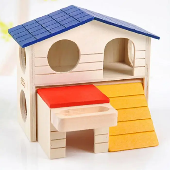 Домашнее животное, маленький домик хомяка, двухслойный деревянный домик, игрушки 669