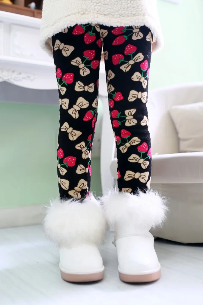 Hohoho Black Lucy Cute Winter Print Leggings - Girls - Pineapple Clothing