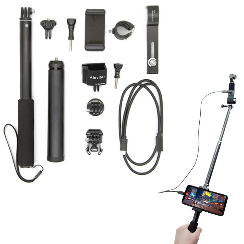 

Assemble Toys Parts Drone Helicopter 1 Kit Extension Rod + Tripods Mount Phone Holder For Dji Osmo Pocket Camera Tools gift for