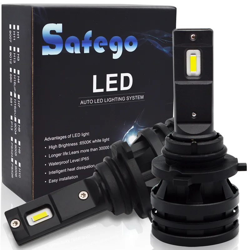 Safego 2 шт. H4 H7 H8 H9 H11 9005 9006 светодиодный фары лампы 55 W 24 V 6000LM 6500 к фар автомобиля