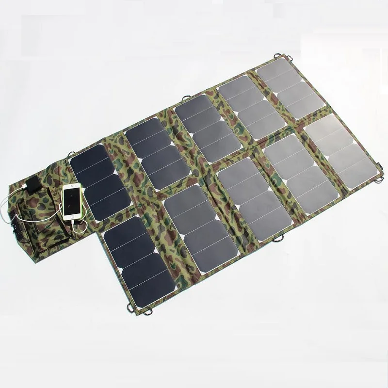 

Hot 2PCS/Lot Wide Compatibility 64W Sunpower Foldable Solar Charger for Laptop/Cell Phone DC21V+Dual USB Output High Efficiency