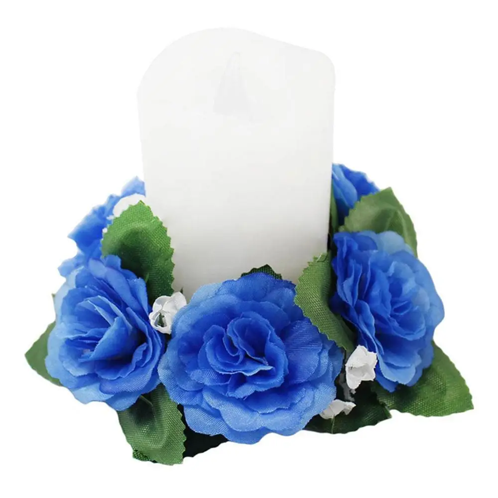 

Candle Rings Silk Flower Handmade Flower Rose Tabletop Centerpieces Unity Gift Party Wedding Decoration