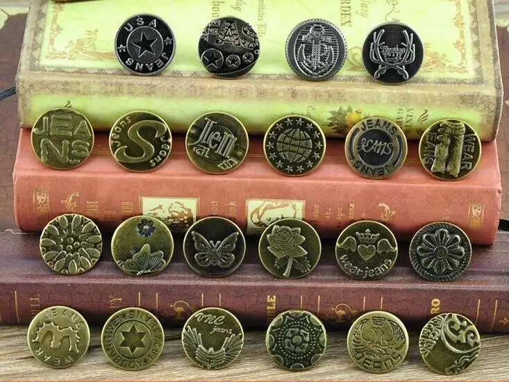 

POVUOP jean buttons metal button mixed 20 PCS 20mm button high quality