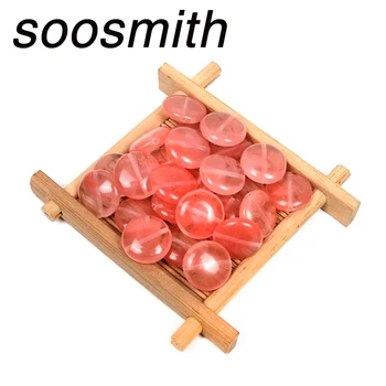 

Natural 16mm Rose Pink Quartz Stone Beads Coin Shape Loose Spacer Beads For Jewelry Making Diy Fashion Accessories