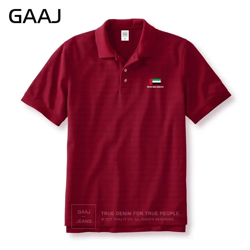 GAAJ, футболки поло с флагом ОАЭ, мужские и женские бренды унисекс, мужские рубашки поло для мужчин, тонкие хлопковые мужские однотонные рубашки#1KK85