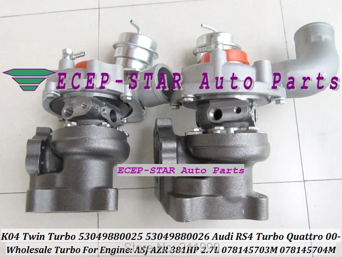 

Free Ship K04 Twin Turbo 53049880025 53049880026 53049700025 53049700026 Turbine K04-025 K04-026 For Audi RS4 ASJ AZR 381HP 2.7L
