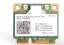 SSEA New Card for Intel Dual Band Wireless AC 3160 3160HMW 802.11ac Wifi + Bluetooth 4.0 Half Mini PCI-E 2.4G/5Ghz 433 Mbps