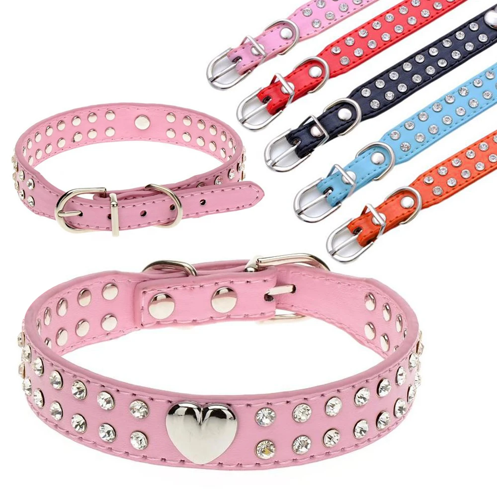 Small Rhinestone Dog Collars Adjustable Puppy Dog Chihuahua Collar ...