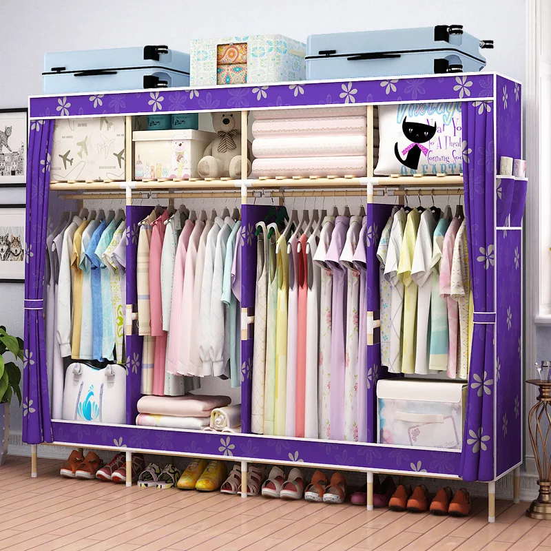 storage furniture wood and fabric wardrobe home bedroom baby furniture portable clothing baby font b closet