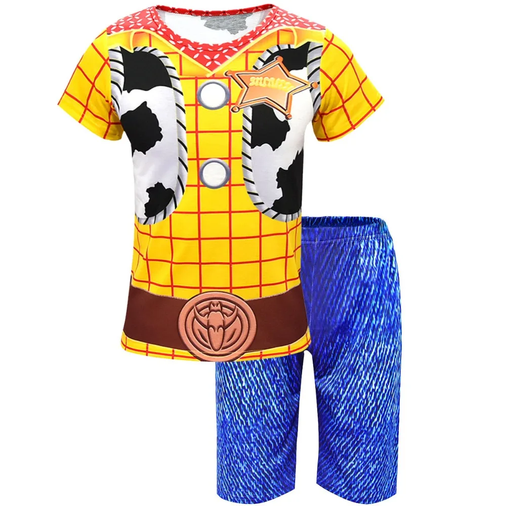 anime Toy Story 4 Sherif Woody Kids Boy Cartoon pajamas Cosplay Costume Sherif Woody Police uniform Cosplay Halloween Costume