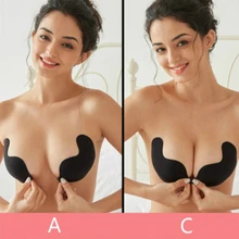 Бесшовный самоклеящийся бюстгальтер без бретелек с эффектом пуш-ап, сексуальный бюстгальтер, невидимый силиконовый женский бюстгальтер