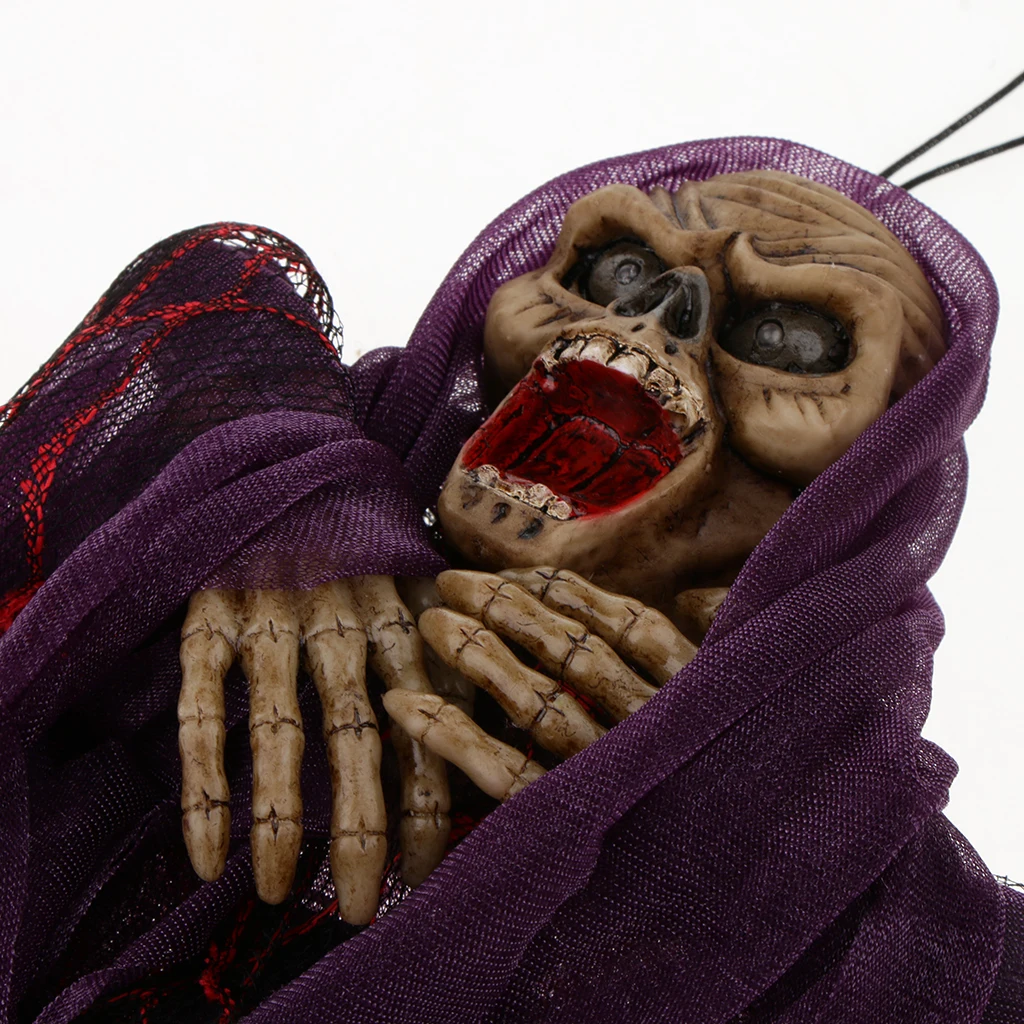 Scary Voice Control Hanging Ghost Witch Animated Halloween Party Indoor Outdoor Decor Haunted House Props