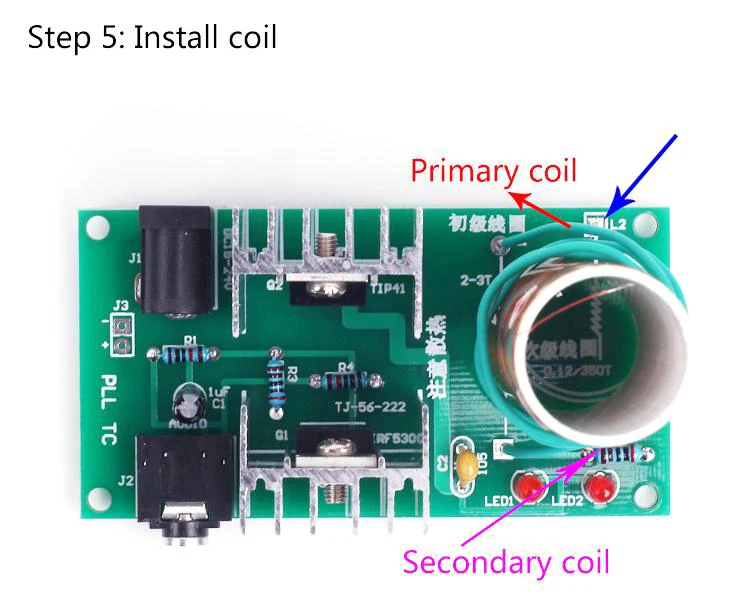 Катушка Тесла DIY Электронный комплект деталей производственный комплект 15 Вт мини музыкальный громкоговоритель Комплект Электронный музыкальный производство 3,5 разъем