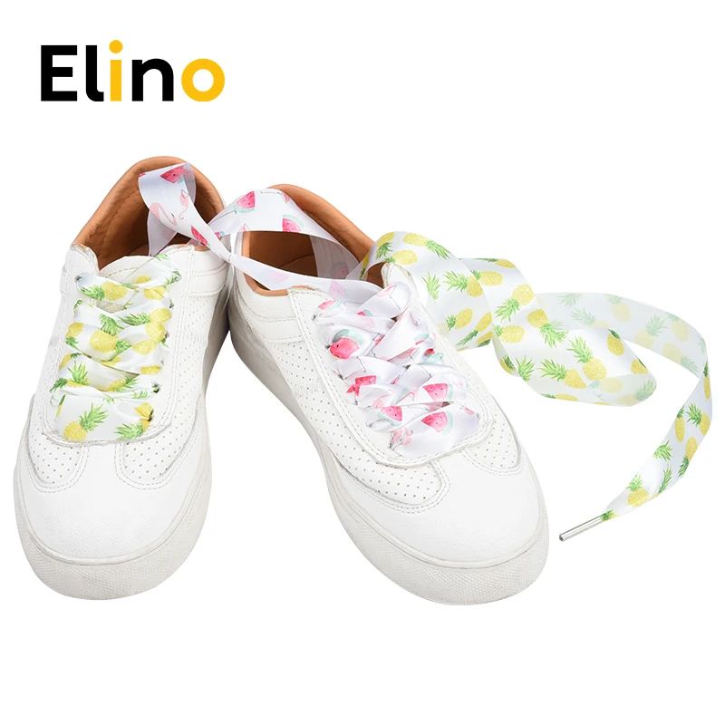 

Elino Fashion Shoelaces For Shoe Snow Yarn Stain Silk 2.5cm Width 80 100 120 cm Straps Belts for Kids Girl Shoes Accessories