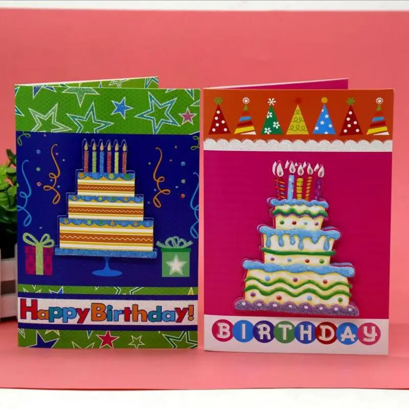 12 Pieces Lot Nouveau Joyeux Anniversaire Musique Carte De Voeux Coreen Creatif Mignon Dessin Anime Gateau Avec Musique Pliant Carte De Voeux Aliexpress