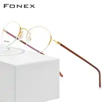 Pure Titanium Glasses Frame Women Ultralight Vintage Round Brand Designer Men Retro Prescription Optical Frames Eyewear 9124
