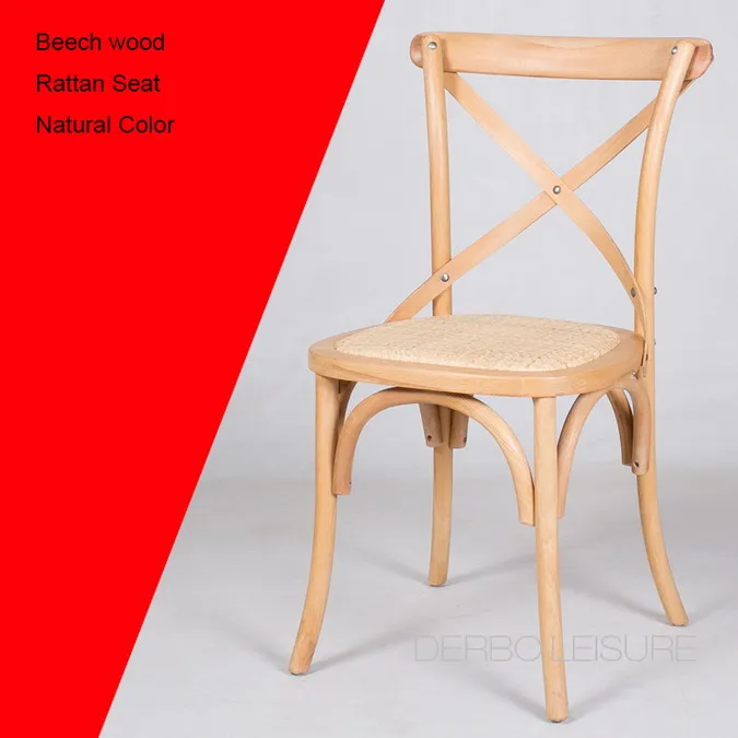 Современный классический знаменитый дизайн Лофт модный античный американский кантри стиль твердый деревянный крест назад Обеденный стул со спинкой мебель 1 шт - Цвет: Beech natural
