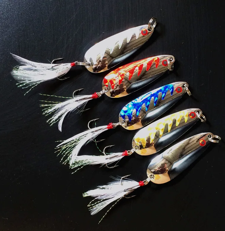 5PCS/lot 15g metal lure fishing spoons striped bass fishing lure 5 Silver colors Artificial bait
