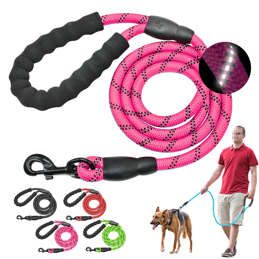 

Reflective Dog Pet Leash Rope Nylon Small Dogs Puppy Leashes 150cm Long Heavy Duty Large Dog Lead Red Blue Pink Green Black