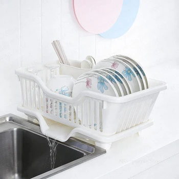 

Japanese drain dish rack kitchen dish drain rack plastic leaking tray rack drain bowl filter water drying tableware rack