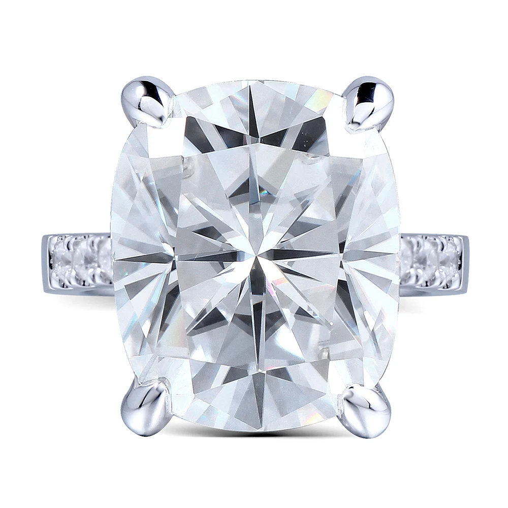 Женское кольцо для помолвки transcgems с большим камнем 14K 585 белое золото 5ct карат