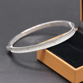 

JINYAO 925 Sterling Silver Zircon Crystal Bracelet Bangle For Women Fashion Wedding Charm Best Gift for Girl