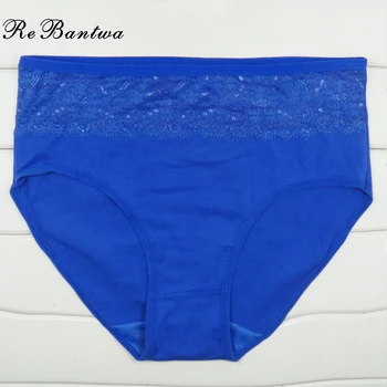 

Rebantwa 3pcs Plus Size 4XL Women Underwear Cotton High Waist Briefs Ladies Mothers Panties Lace Knickers Mom Lingerie Intimates