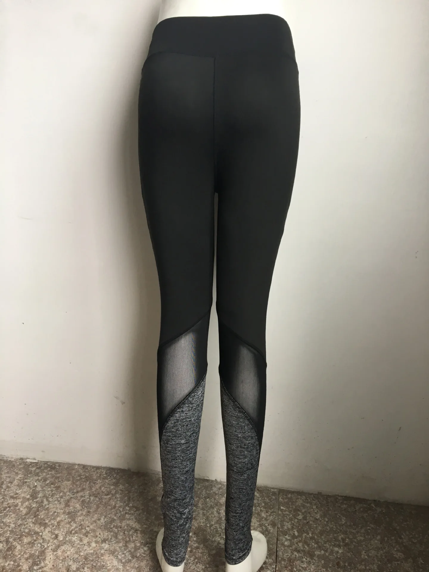 2018 новые пикантные Для женщин леггинсы Готический вставки из сетчатой ткани брюки большие размеры; Черный Спортивные Бриджи Новый Фитнес