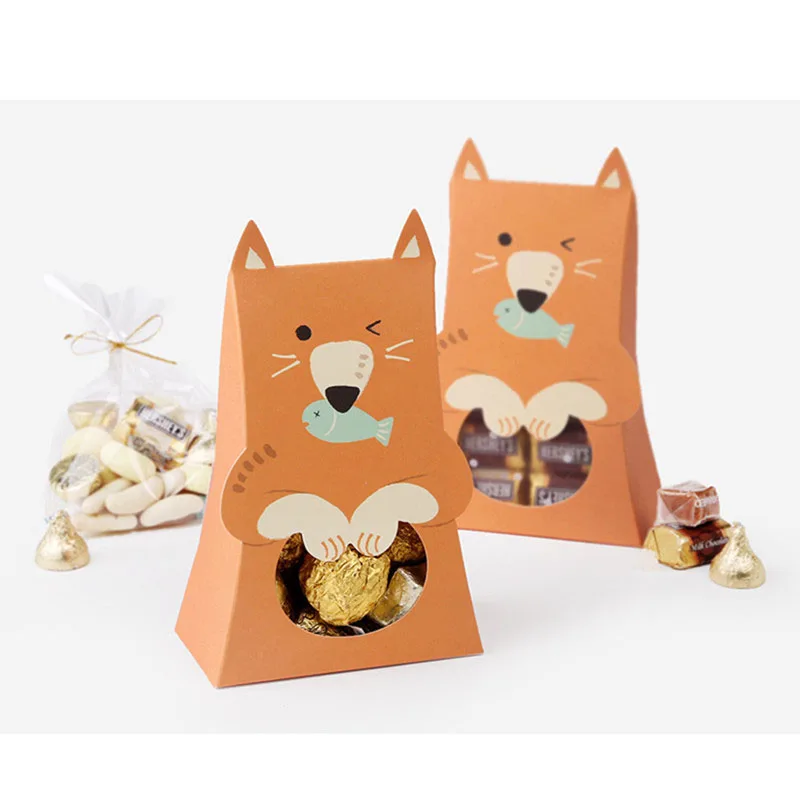 

10pcs Animal Paper Chocolate Candy Box Gift Bag Boy Girl kids Birthday Party Baby Shower Gender Reveal wedding Decoration favor