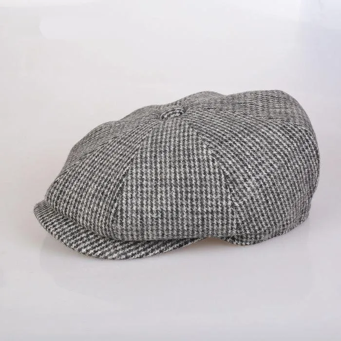 BooLawDee ветрозащитная Клетчатая Шерстяная кепка газетчика для пожилых мужчин, Весенняя и осенняя одежда для отдыха, шляпа художника 56 58 60 см M621