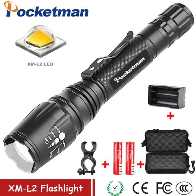 LED Flashlights Torch 11000LM XM-L2 zoomable led torch For 2×18650 batteries aluminum bicycle flashlight light tactical z35