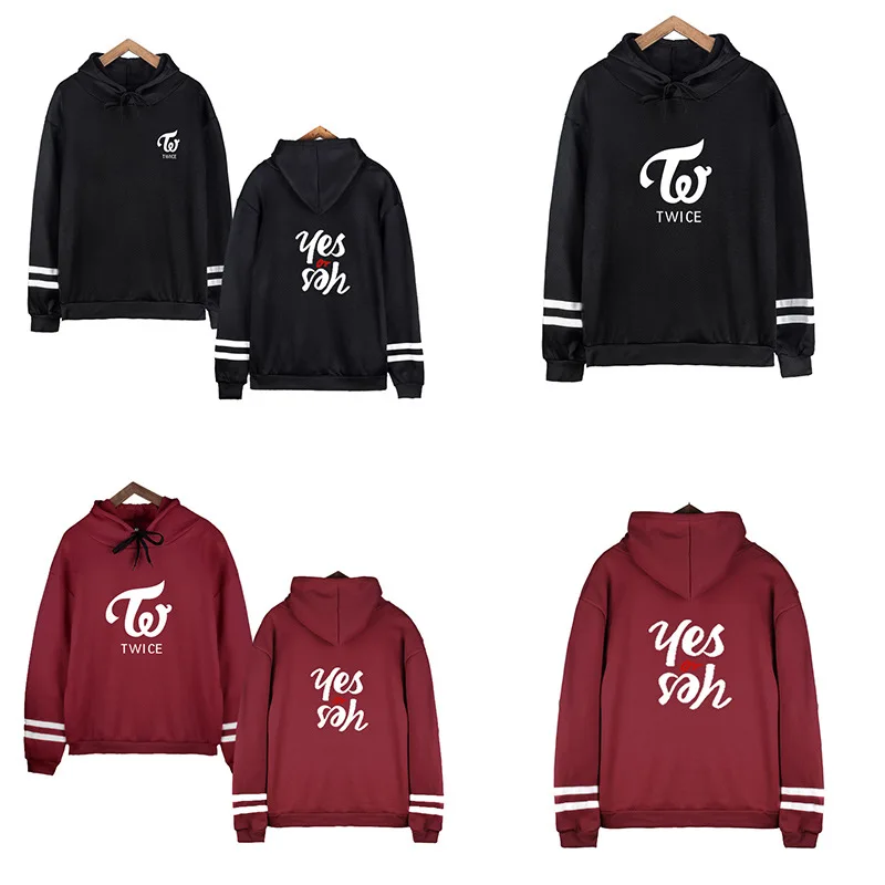  TWICE Hoodie Latest Album Yes Or Yes Around Plus Hooded Men And Women Korean Version Long-sleeved D